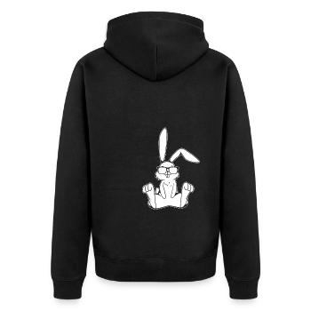 Lapin mignon avec lunettes de soleil Lapin lapin - Veste à capuche bio Premium Unisexe - noir - Dos - Nico (187cm)