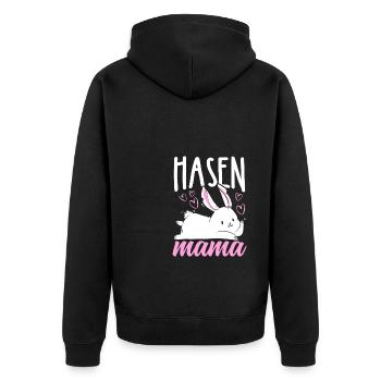 Mama Hase Muttertagsgeschenk Ostern Hasen Mama - Unisex Premium Bio Zip Hoodie - Schwarz - Hinten - Nico (187cm)
