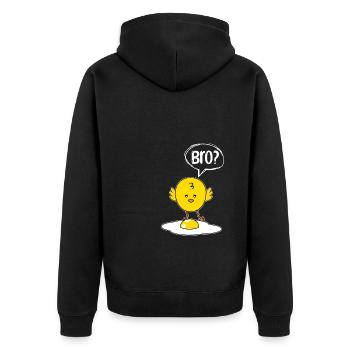 Bro? Chick and Eggs Funny Chick Gift - Unisex Premium Organic Zip Hoodie - black - Back - Nico (187cm)
