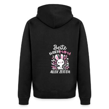 Meilleur Bunny Mom Ever Bunny Rabbit Pâques - Veste à capuche bio Premium Unisexe - noir - Dos - Nico (187cm)