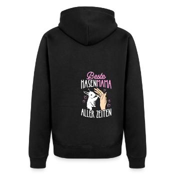 Beste Hasen Mama aller Zeiten Hase Kaninchen - Unisex Premium Bio Zip Hoodie - Schwarz - Hinten - Nico (187cm)