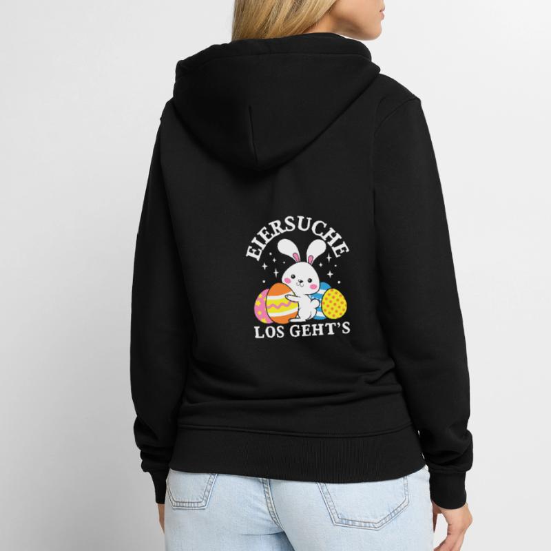 Egg Hunt Let's Go Easter Easter Bunny Easter Eggs Unisex Premium Organic Zip Hoodie