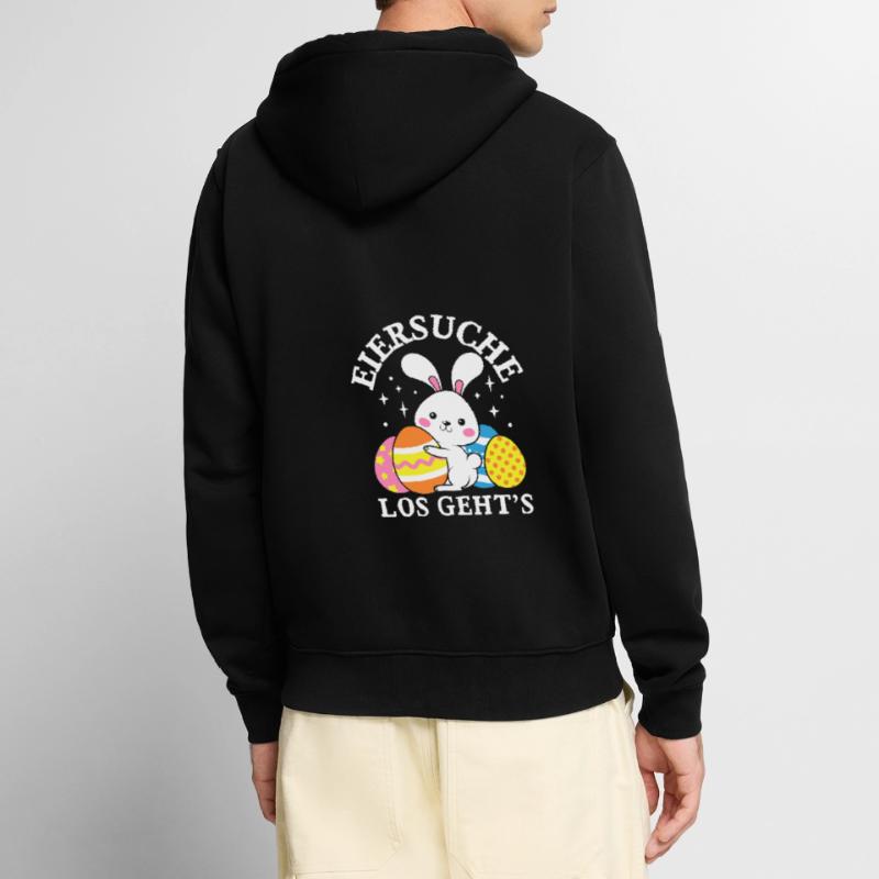 Egg Hunt Let's Go Easter Easter Bunny Easter Eggs Unisex Premium Organic Zip Hoodie