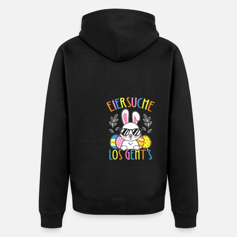 Egg Hunt Let's Go Easter Easter Bunny Easter Eggs - Unisex Premium Organic Zip Hoodie - black