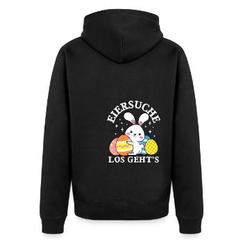 Chasse aux œufs Let’s Go Easter Bunny Easter Bunny Oeufs de Pâques - Veste à capuche bio Premium Unisexe - noir - Dos - Nico (187cm)