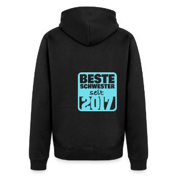Siblings 2017 - Unisex Premium Organic Zip Hoodie - black - Back - Nico (187cm)