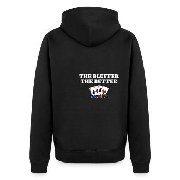 Le Bluffer le meilleur jeu de poker - Veste à capuche bio Premium Unisexe - noir - Dos - Nico (187cm)