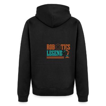 Robotics Legend Funny Robot Engineer - Unisex Premium Organic Zip Hoodie - black - Back - Nico (187cm)