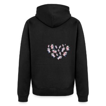 Licorne Coeur Fantaisie Animal Love Cadeau Licorne - Veste à capuche bio Premium Unisexe - noir - Dos - Nico (187cm)