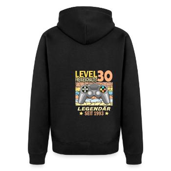30. Geburtstag Gamer zocken Geburtstjahr 1993 - Unisex Premium Bio Zip Hoodie - Schwarz - Hinten - Nico (187cm)