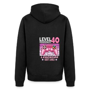 40. Geburtstag Gamer zocken Geburtstjahr 1983 - Unisex Premium Bio Zip Hoodie - Schwarz - Hinten - Nico (187cm)
