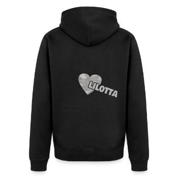 Heart Lilotta - Unisex Premium Organic Zip Hoodie - black - Back - Nico (187cm)