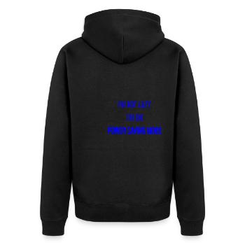 I'm not lazy, I'm in power saving mode! - Unisex Premium Organic Zip Hoodie - black - Back - Nico (187cm)