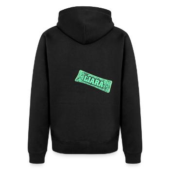Name für Liara Geburtsname Vorname - Unisex Premium Bio Zip Hoodie - Schwarz - Hinten - Nico (187cm)