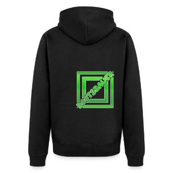 Job Bootsbauer - Unisex Premium Bio Zip Hoodie - Schwarz - Hinten - Nico (187cm)