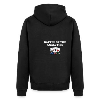 Battle of the Analytics Card Games Poker Card - Unisex Premium Organic Zip Hoodie - black - Back - Nico (187cm)