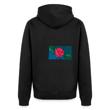 Bangladesch - Unisex Premium Bio Zip Hoodie - Schwarz - Hinten - Nico (187cm)