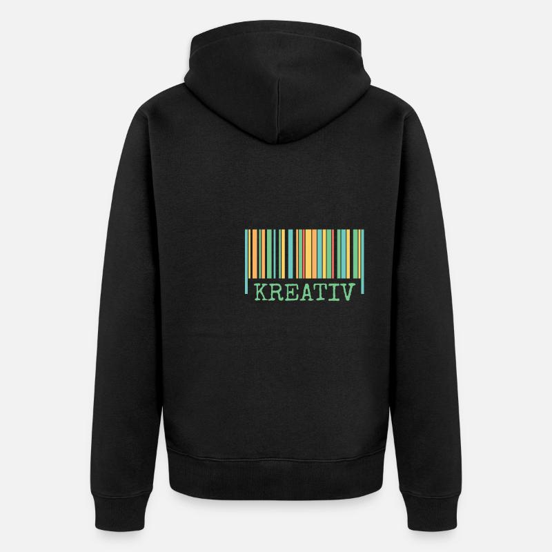 Barcode Creative Creativity - Unisex Premium Organic Zip Hoodie - black