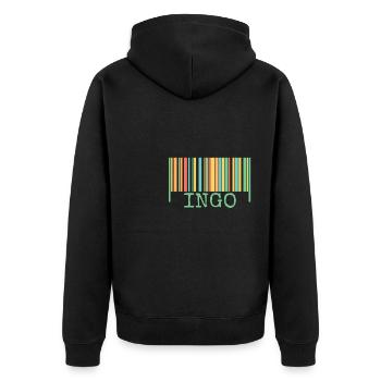 Code-barres Ingo - Veste à capuche bio Premium Unisexe - noir - Dos - Nico (187cm)