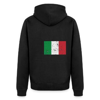 Italy - Unisex Premium Organic Zip Hoodie - black - Back - Nico (187cm)