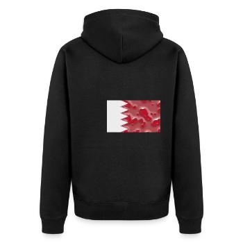 Gift for Bahrain - Unisex Premium Organic Zip Hoodie - black - Back - Nico (187cm)