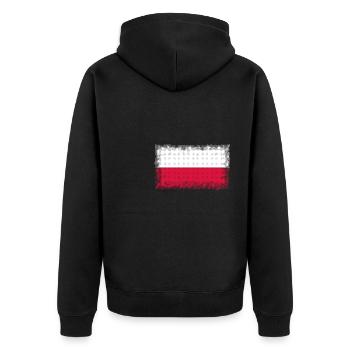 Geschenk für Polen - Unisex Premium Bio Zip Hoodie - Schwarz - Hinten - Nico (187cm)
