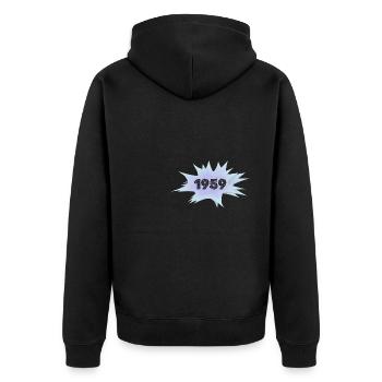 1959 - Unisex Premium Bio Zip Hoodie - Schwarz - Hinten - Nico (187cm)