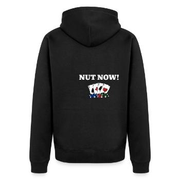 Nut Now Gambler Poker Gambling Poker Player Funny - Unisex Premium Bio Zip Hoodie - Schwarz - Hinten - Nico (187cm)