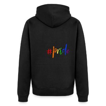 LGBT Rainbow Gay Pride Homo Lesbian Gay - Unisex Premium Organic Zip Hoodie - black - Back - Nico (187cm)