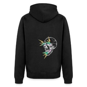 Skull Flash white - Veste à capuche bio Premium Unisexe - noir - Dos - Nico (187cm)