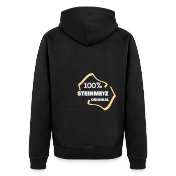 Occupation Stonemason - Unisex Premium Organic Zip Hoodie - black - Back - Nico (187cm)