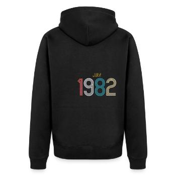 Juli 1982 - 40. Geburtstag Geschenk. Awesome. - Unisex Premium Bio Zip Hoodie - Schwarz - Hinten - Nico (187cm)