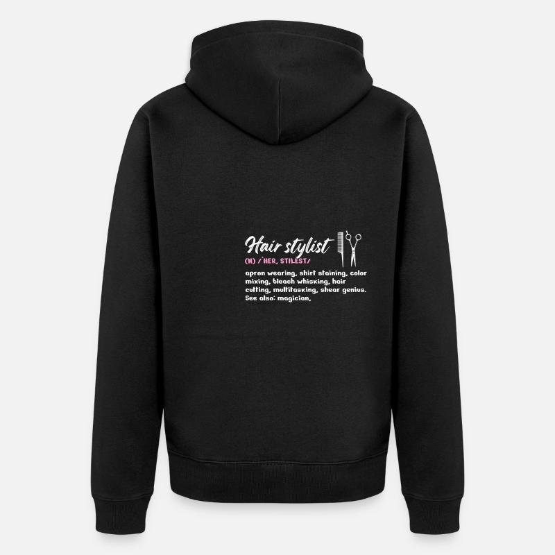 Coiffeur Définition Maquillage Cosméticienne - Veste à capuche bio Premium Unisexe - noir