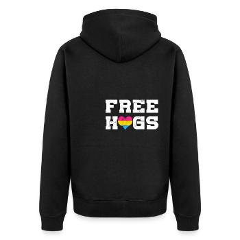 LGBT Rainbow Gay Pride Homo Lesbian Gay - Unisex Premium Organic Zip Hoodie - black - Back - Nico (187cm)