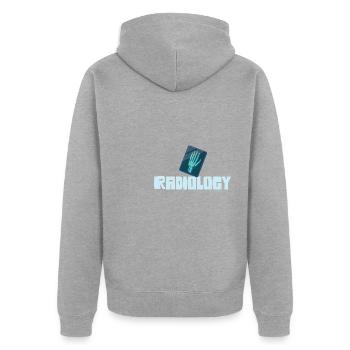 Radiology Squad Rad Tech Radiographer Technician - Unisex Premium Organic Zip Hoodie - heather grey - Back - Nico (187cm)