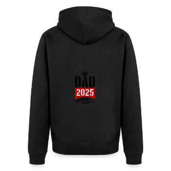 Dad 2025 Loading Papa - Unisex Premium Bio Zip Hoodie - Schwarz - Hinten - Nico (187cm)