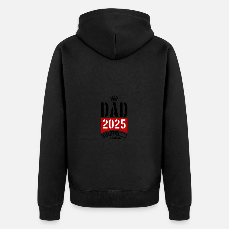 Dad 2025 Loading Papa - Unisex Premium Bio Zip Hoodie - Schwarz