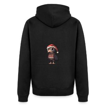 Harpyie Vogel Weihnachten Comic - Unisex Premium Bio Zip Hoodie - Schwarz - Hinten - Nico (187cm)