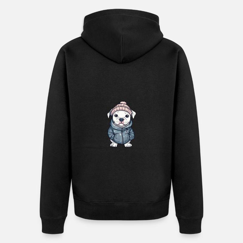 Pit Terrier Chien Élégant - Veste à capuche bio Premium Unisexe - noir