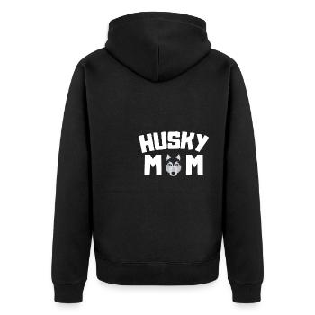 Husky Mama Dogs Pet Mother's Day Gift Husky - Unisex Premium Organic Zip Hoodie - black - Back - Nico (187cm)