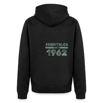 1962 - Unisex Premium Organic Zip Hoodie - black - Back - Nico (187cm)