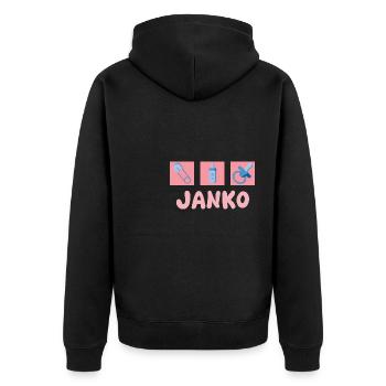 Pacifier Janko - Unisex Premium Organic Zip Hoodie - black - Back - Nico (187cm)