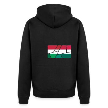 Geschenk für Ungarn - Unisex Premium Bio Zip Hoodie - Schwarz - Hinten - Nico (187cm)