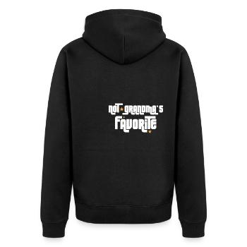Not Grandma's Favorite Grandchild Grandkids - Unisex Premium Organic Zip Hoodie - black - Back - Nico (187cm)