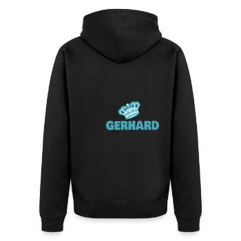 Gerhard - Unisex Premium Organic Zip Hoodie - black - Back - Nico (187cm)