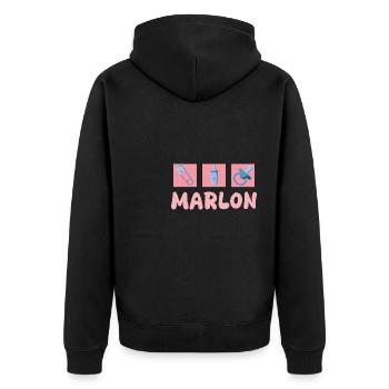 Pacifier Marlon - Unisex Premium Organic Zip Hoodie - black - Back - Nico (187cm)