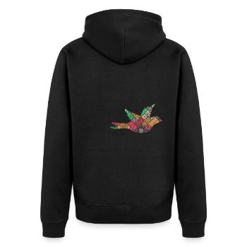 Fliegentaube - Unisex Premium Bio Zip Hoodie - Schwarz - Hinten - Nico (187cm)