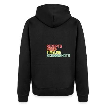 Receipts Timeline Screenshot Witty Retorts Snappy - Unisex Premium Organic Zip Hoodie - black - Back - Nico (187cm)