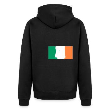 Irland - Unisex Premium Bio Zip Hoodie - Schwarz - Hinten - Nico (187cm)