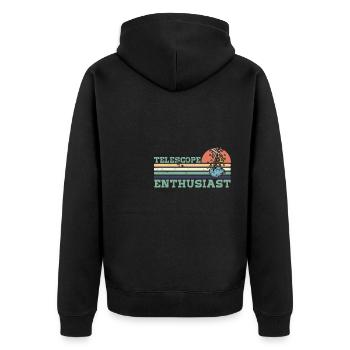 Astronomy Stars Space Telescope Hobby - Unisex Premium Organic Zip Hoodie - black - Back - Nico (187cm)